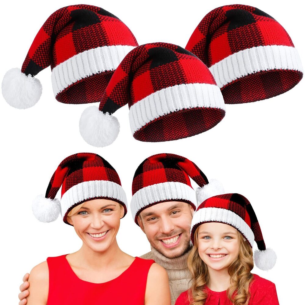 2580 3 Pieces Christmas Hats Christmas Knitted Caps Winter Warm Beanie